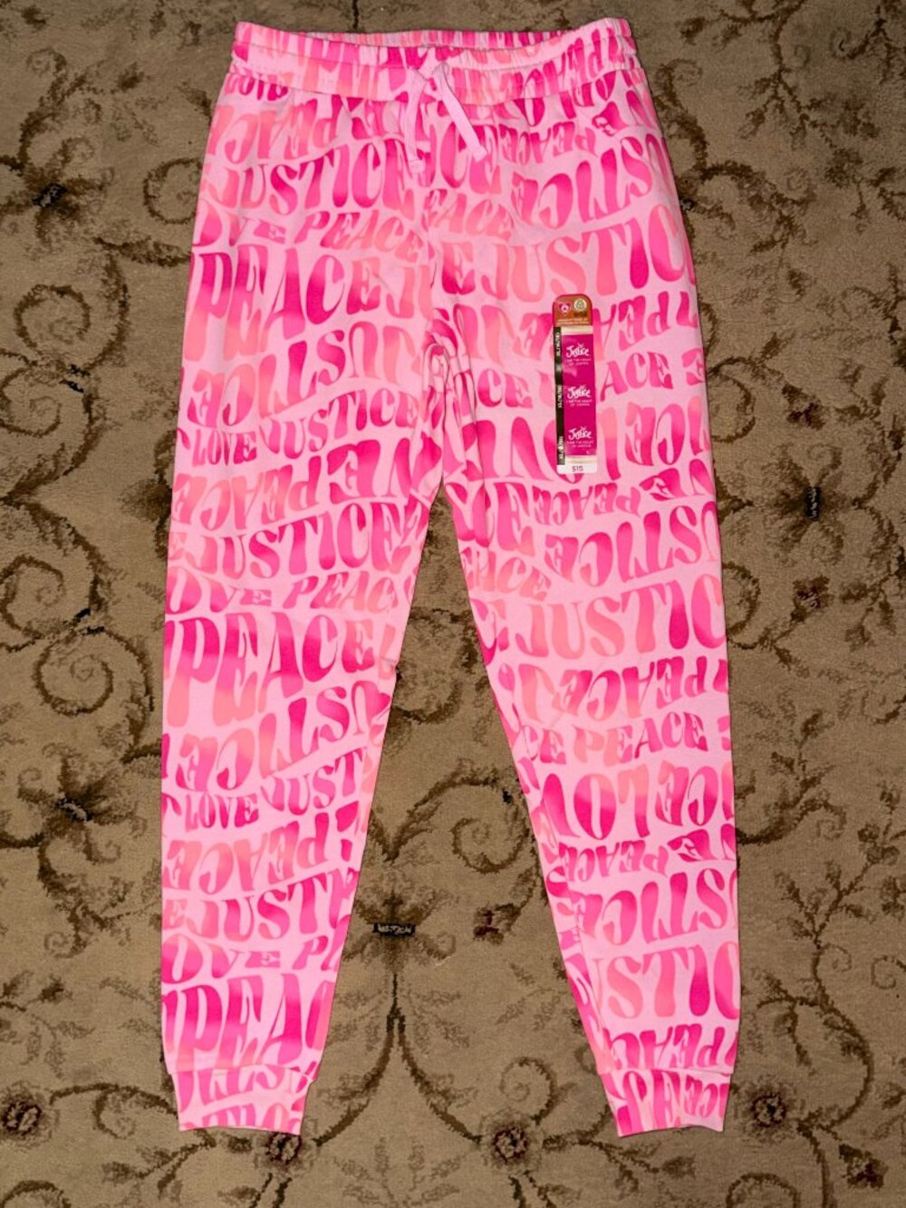 NEW pink justice girls sweatpants